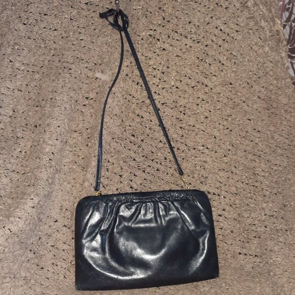 Vintage BALLY CANADA-Navy Blue Snakeskin Convertible Clutch/Shoulder-Near Mint - Picture 4 of 8